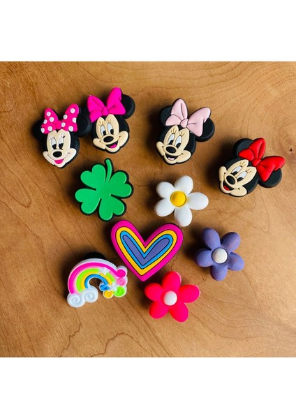 Jibbitz Terlik Süsü 10 Lu Set Tminnie Mouse,çiçek,kalp fiyatları