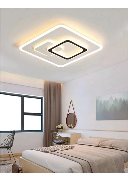 Royal 3 Renkli Plafonyer LED Avize Siyah Beyaz Gövde