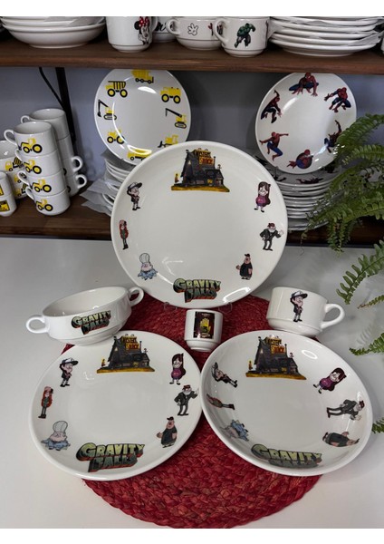 7 Parça Esrarengiz Kasaba Model Çocuk Bebek Yemek Takımı Beslenme Seti fiyatları