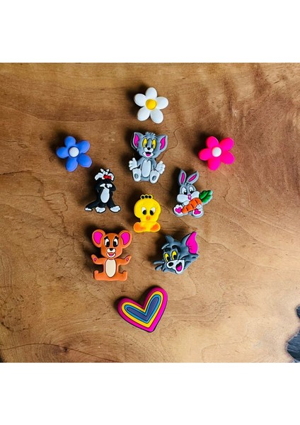 Jibbitz Terlik Süsü 10 Lu Set Sylvester,tom,tweety,tavşan