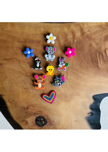 Jibbitz Terlik Süsü 10 Lu Set Sylvester,tom,tweety,tavşan