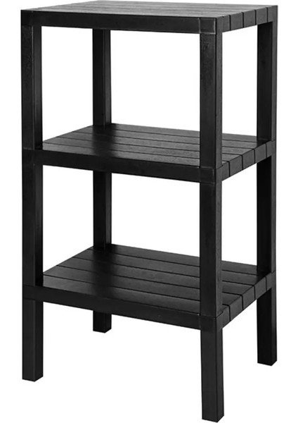 3 Raflı Dikey Raf Düzenleyici Plastik Raf Ünitesi Siyah, Kitaplık, Banyo, Mutfak Rafı, Siyah fiyatları