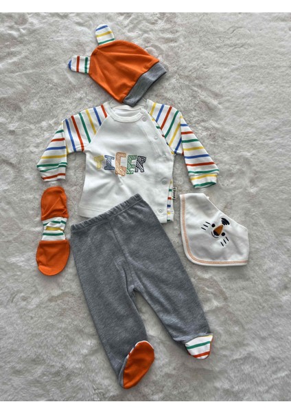 3074 Tiger Figürlü 5'li Set-Oranj