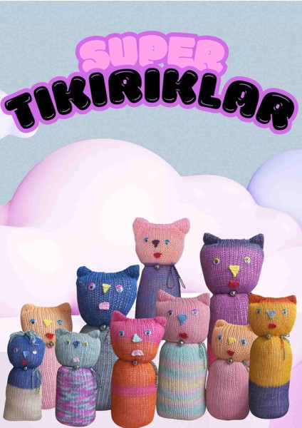 Tıkırık Örgü Yastık Uyku ve Oyun Arkadaşı Şeker - 35 cm