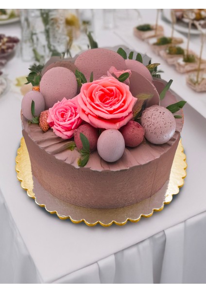 22 cm Gold Yuvarlak Çiçek Desenli Pasta Altlığı,turta Medili Çiçek Desenli 2 Adet Pasta Tabanı