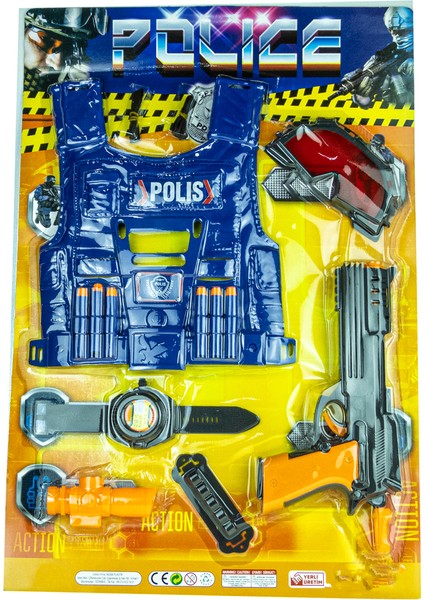 Oyuncak Polis Seti 6 Parça Tabancalı Set