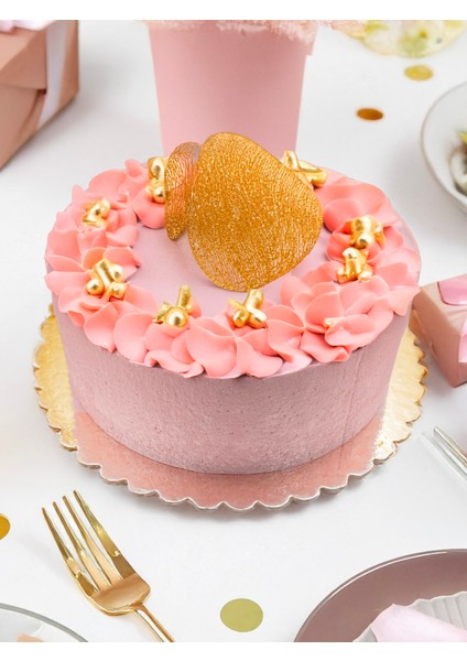 22 cm Gold Yuvarlak Çiçek Desenli Pasta Altlığı,turta Medili Çiçek Desenli 2 Adet Pasta Tabanı fiyatları