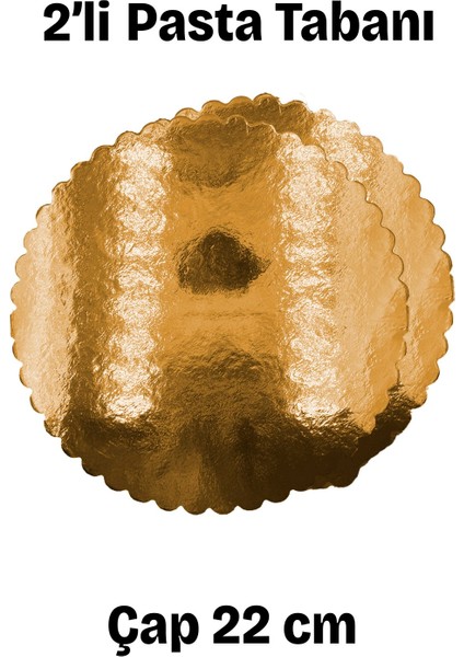 22 cm Gold Yuvarlak Çiçek Desenli Pasta Altlığı,turta Medili Çiçek Desenli 2 Adet Pasta Tabanı modelleri