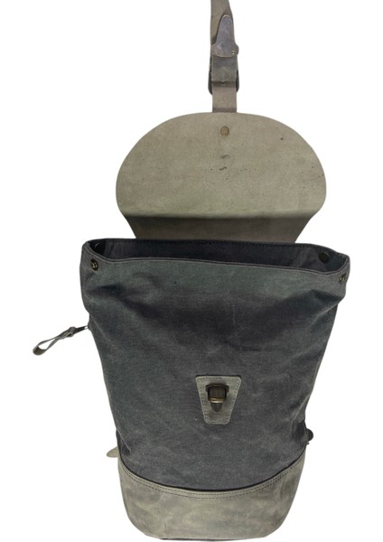 Old Cotton Vintage Kanvas Deri Su Geçirmez Design Unisex Günlük Gezi Okul Seyahat Kamp Sırt Çantası 24X40CM
