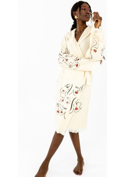 Maia Taş Baskı Desenli Kimono/bornoz