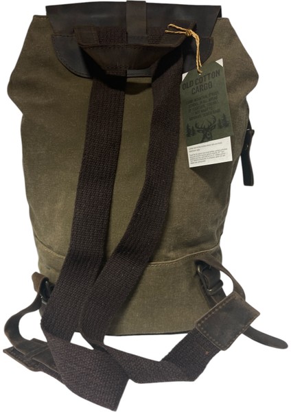 Old Cotton Vintage Kanvas Deri Su Geçirmez Design Unisex Günlük Gezi Okul Seyahat Kamp Sırt Çantası 24X40CM fırsatları