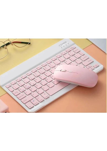 Galaxy Tab S9 Fe Uyumlu Standli Tablet Kilif Bluetooth Klavye Mouse Set