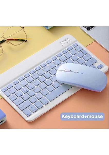 Galaxy Tab S9 Fe Uyumlu Standli Tablet Kilif Bluetooth Klavye Mouse Set