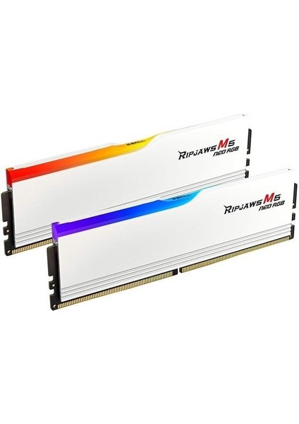 Gskıll 32GB (2x 16GB) Ddr5 6000MHZ CL36 Rgb Dual Kıt Pc Ram Rıpjaws M5 F5-6000J3636F16GX2-RM5RW Beyaz