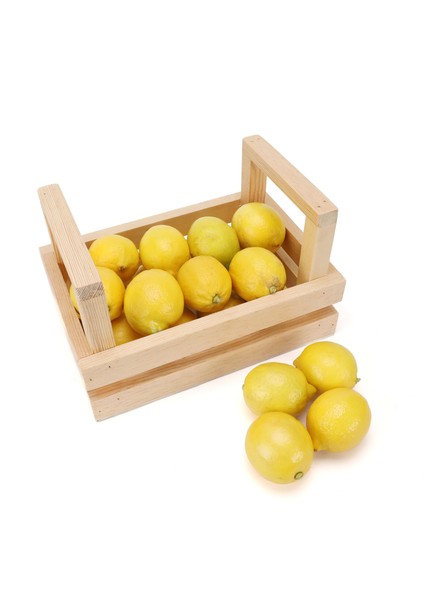 Masif Ahşap Sandık, Tutma Saplı Servis Kasası Cafe Masaüstü Organizer / Wooden Bo x With Handle