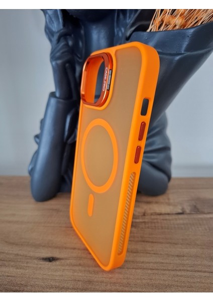 iPhone 15 Uyumlu Kamera Lens Koruma Hediyeli Magsafe Şarj Özellikli Standlı Mat Lüks Kılıf modelleri