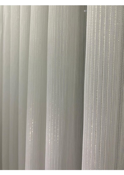 4020 Gold Simli Şeritli Modern Ekru Tül Perde 1/2,5 Orta Normal Pileli fiyatları