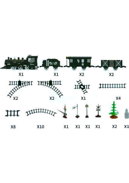 Oyuncak Tren Işıklı Sesli Buharlı 1988 Tren Klasik 40 Parça