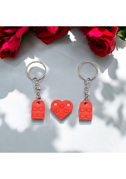 LEGO Kalp Anahtarlık 2li