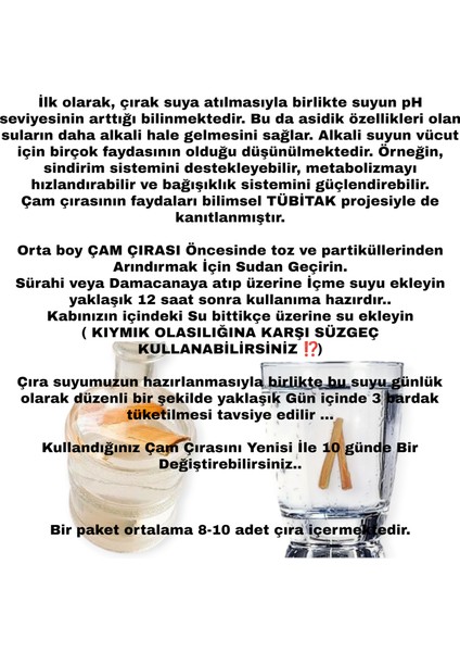 Organik Çam Çırası Içme Suyuna Uygun