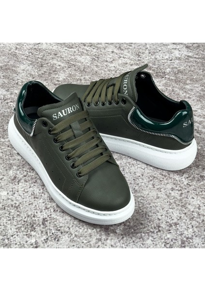 Hakki Renk Beyaz Tabanlı Fermuar Detaylı Spor Ayakkabı Günlük Sneaker Ortopedik Tabanlı Meq3 indirimleri