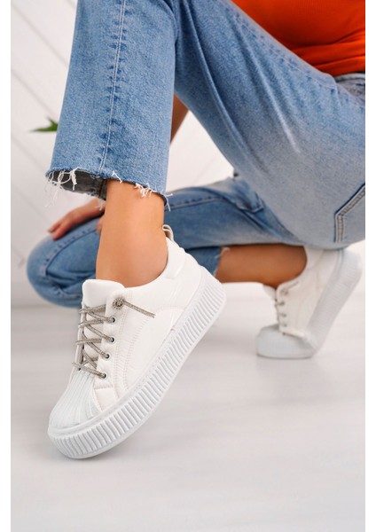 Kadın Bağcıklı Taş Detaylı Sneaker modelleri