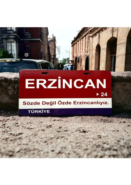Erzincan Ahşap Sokak Tabelası