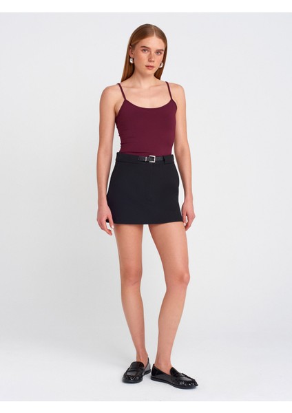20901 Ince Askılı Poliamid Top-Bordo