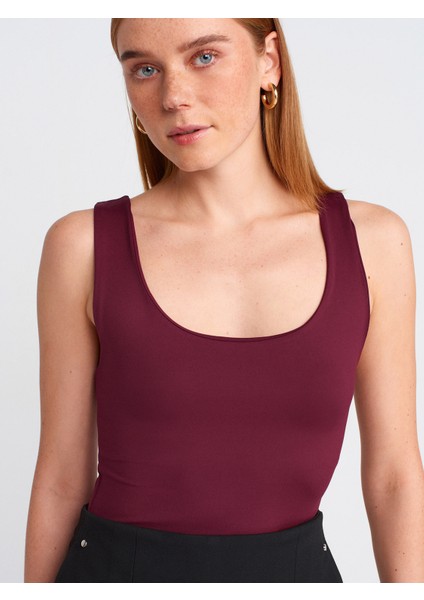 20977 Kalın Askılı Poliamid Atlet-Bordo fırsatları