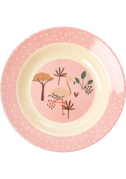 Melamin Çocuk Çukur Tabak - Flamingo