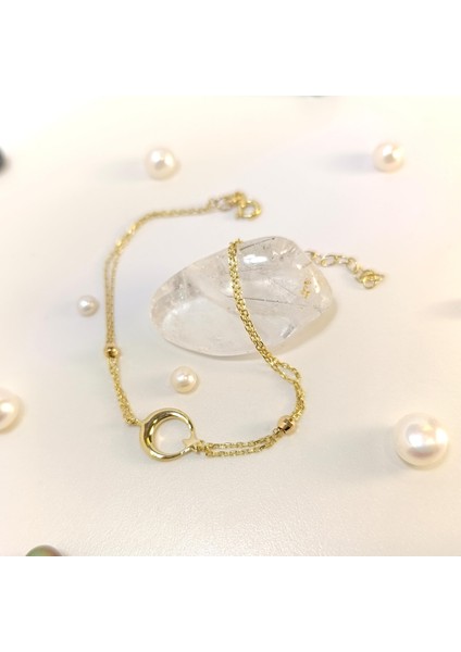 Ay Yıldız Bileklik Künye 14 Ayar Altın modelleri