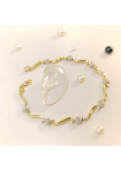 Dalgalı Bileklik Künye 14 Ayar Altın Hd Videolu