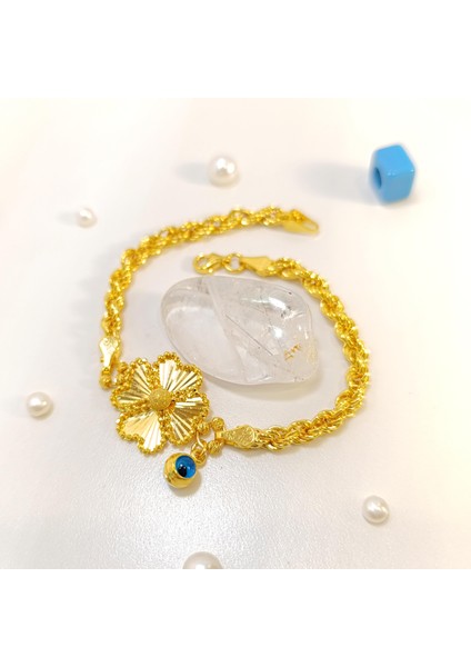 Yonca Bileklik Künye 14 Ayar Altın