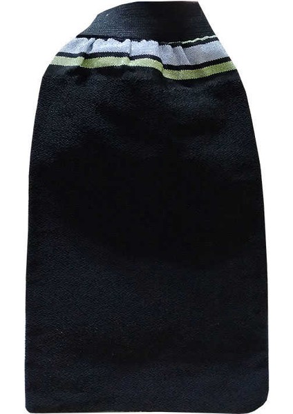 İpek Sırt ve Vücut Kesesi Lastikli Siyah 15 x 27