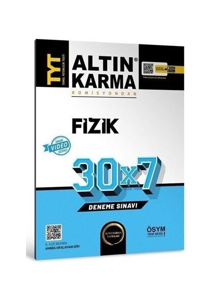 Tyt Fizik 30 x 7 Deneme Altın Karma Yayınları
