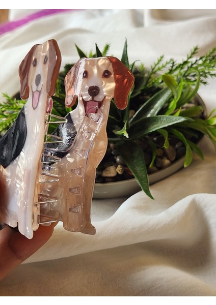 Üç Boyutlu Sedefli Kemik Köpek Mandal Toka
