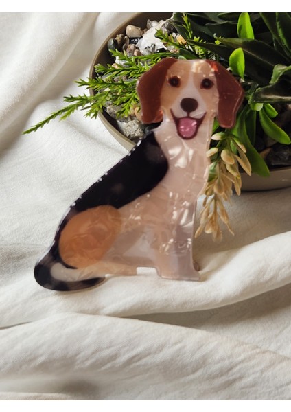 Üç Boyutlu Sedefli Kemik Köpek Mandal Toka