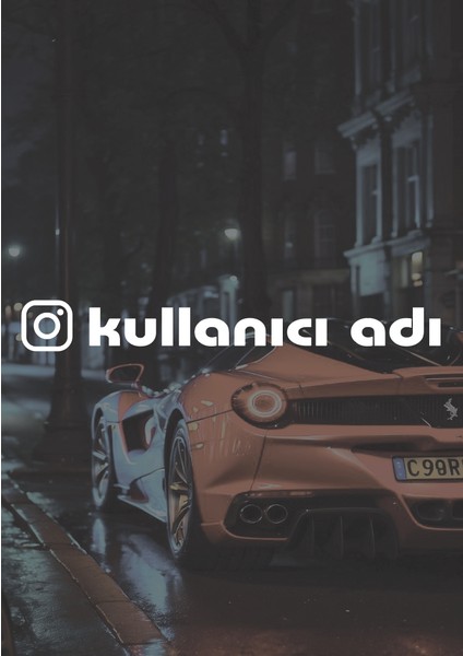 Instagram Kullanıcı Adı Araba & Motor Sticker 2 Adet - 20 cm