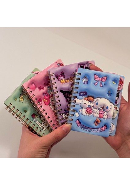 4 Adet Sanrio Kawaii (Cinnamoroll, My Melody, Kuromi ve Pochacco) Mini Defter Seti – Sanrio 4'lü Set
