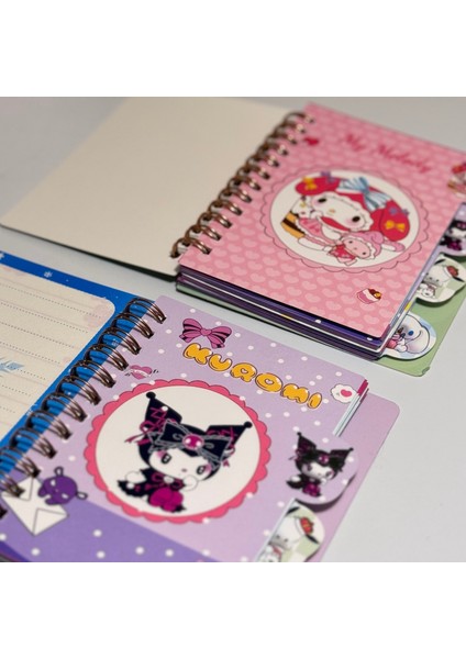 4 Adet Sanrio Kawaii (Cinnamoroll, My Melody, Kuromi ve Pochacco) Mini Defter Seti – Sanrio 4'lü Set