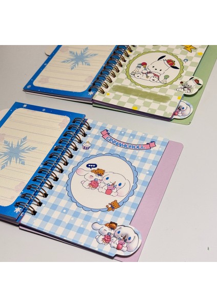 4 Adet Sanrio Kawaii (Cinnamoroll, My Melody, Kuromi ve Pochacco) Mini Defter Seti – Sanrio 4'lü Set