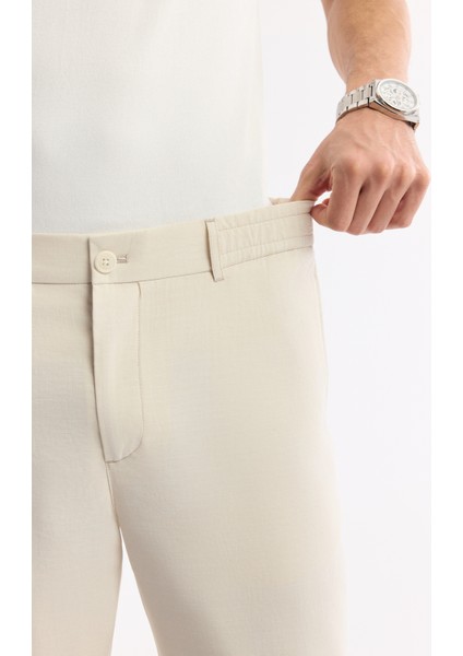 Erkek Bej Yandan Cepli Beli Lastikli Soft Touch Comfort Slim Fit Pantolon A51Y3217 indirimleri