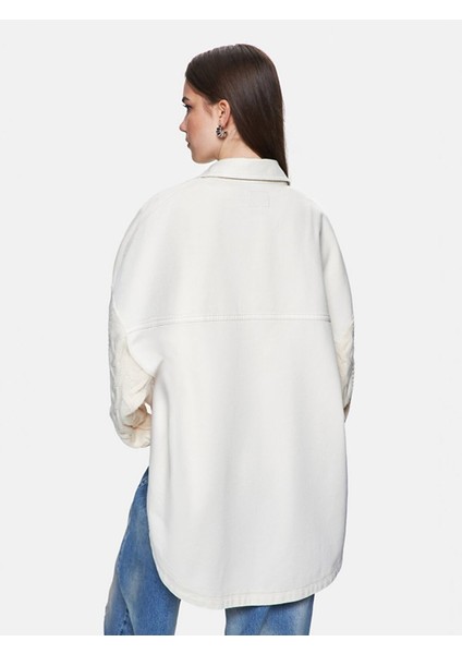 Kadın Mellıe Örgü Kol Oversıze Jean Gömlek modelleri