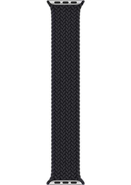Apple Watch Uyumlu 5 40 mm Tek Parça Small Hasır Kordon Kömür