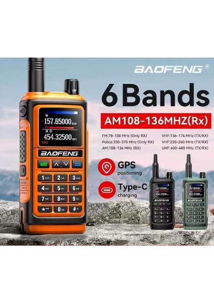 UV17 Pro Gps Li 17H Baofeng 6 Band - Renkler Vardır. Üstün Performans Type C Şarj