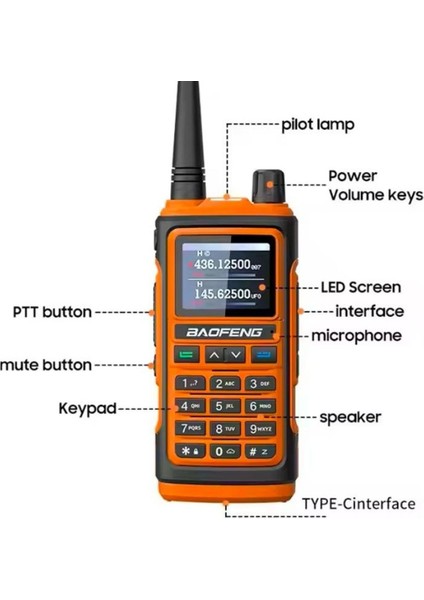 UV17 Pro Gps Li 17H Baofeng 6 Band - Renkler Vardır. Üstün Performans Type C Şarj