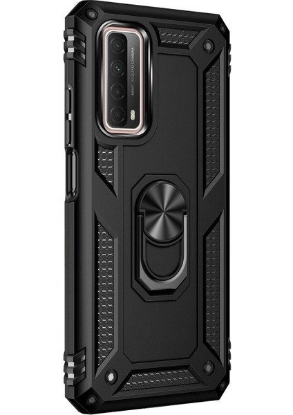 Huawei P Smart 2021 Yüzüklü Tank Kılıf Siyah