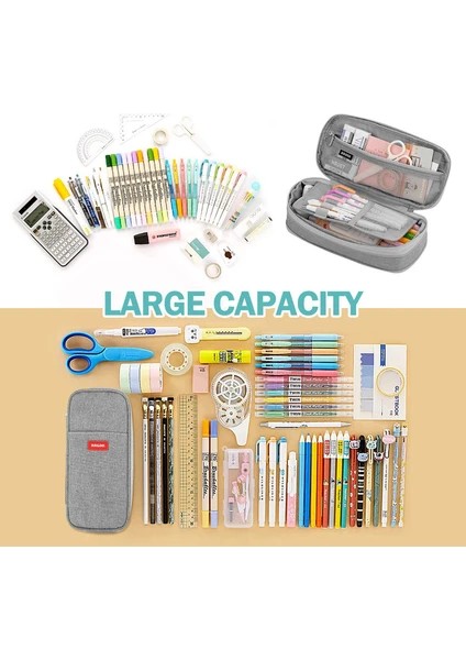 Büyük Kalem Kutusu Genişletilebilir Kalem Kutusu-Açık Gri (Yurt Dışından) fiyatları