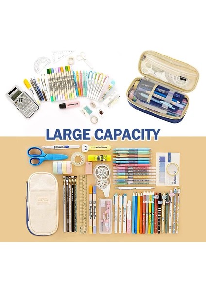 Büyük Kalem Kutusu Genişletilebilir Kalem Kutusu - Lacivert (Yurt Dışından) fiyatları