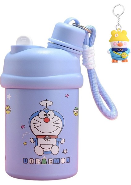 Karikatür 316 Paslanmaz Çelik Termos Bardak Yaratıcı Pipetli Çocuk Su Bardağı Açık Büyük Kapasiteli Çift Içme Bardağı (Yurt Dışından)